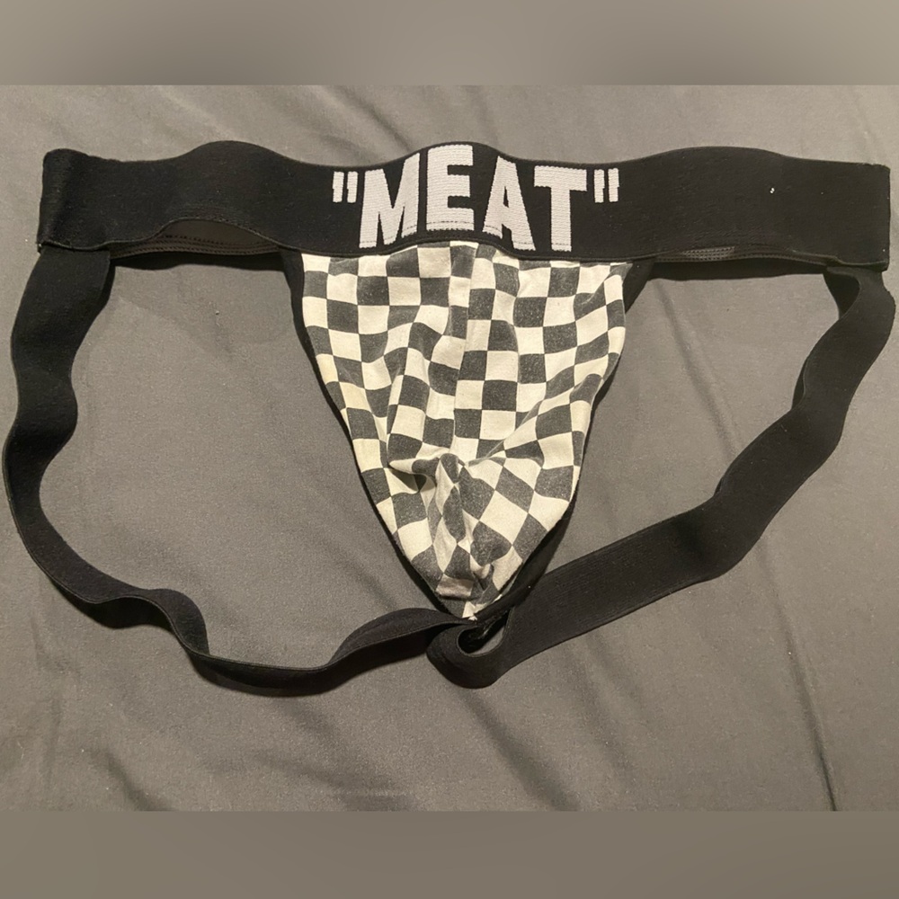 Checkered Men's Jockstrap - Black and White